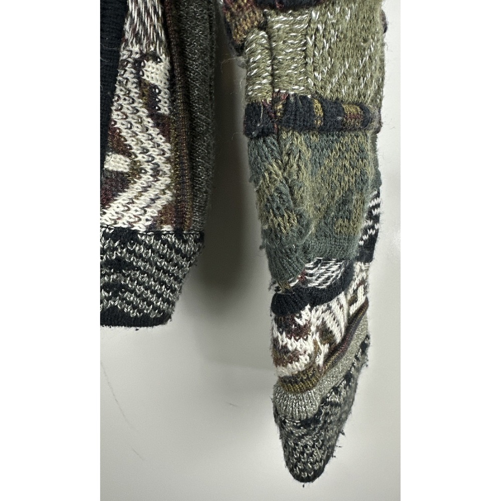 Bachrach Knit 3D Textured Sweater Cosby Biggie Style Earth Tones Mens Size Large - Picture 7 of 16